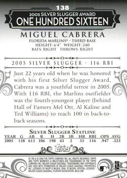 2008 Topps Moments & Milestones #138-55 Miguel Cabrera Back