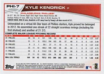 2013 Topps Philadelphia Phillies #PHI-7 Kyle Kendrick Back