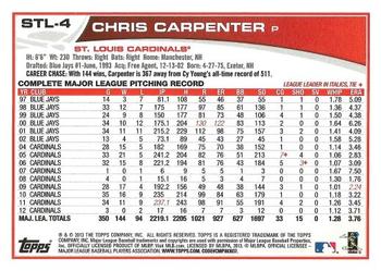 2013 Topps St. Louis Cardinals #STL4 Chris Carpenter Back