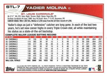 2013 Topps St. Louis Cardinals #STL7 Yadier Molina Back