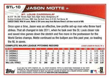 2013 Topps St. Louis Cardinals #STL10 Jason Motte Back