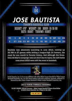 2013 Pinnacle #114 Jose Bautista Back