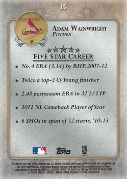 2013 Topps Five Star #15 Adam Wainwright Back
