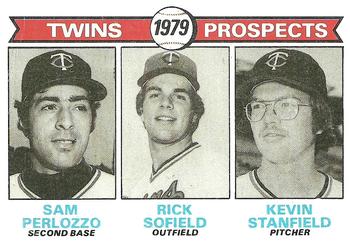 1979 Topps #709 Twins 1979 Prospects (Sam Perlozzo / Rick Sofield / Kevin Stanfield) Front