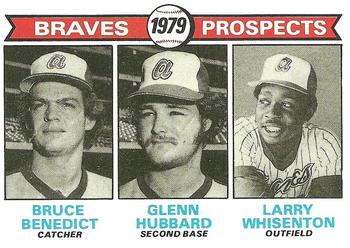 1979 Topps #715 Braves 1979 Prospects (Bruce Benedict / Glenn Hubbard / Larry Whisenton) Front