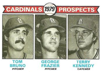 1979 Topps #724 Cardinals 1979 Prospects (Tom Bruno / George Frazier / Terry Kennedy) Front