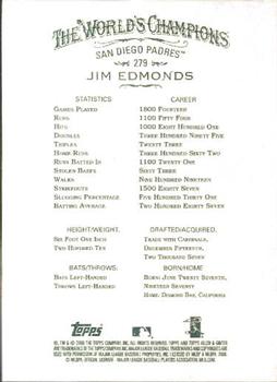 2008 Topps Allen & Ginter #279 Jim Edmonds Back