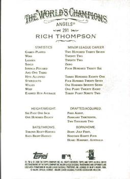 2008 Topps Allen & Ginter #291 Rich Thompson Back