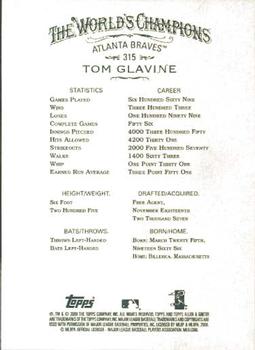 2008 Topps Allen & Ginter #315 Tom Glavine Back