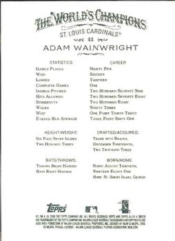 2008 Topps Allen & Ginter #44 Adam Wainwright Back