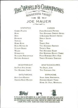 2008 Topps Allen & Ginter #66 Joe Mauer Back