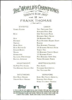 2008 Topps Allen & Ginter #68 Frank Thomas Back