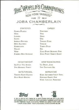 2008 Topps Allen & Ginter #77 Joba Chamberlain Back