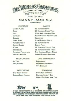 2008 Topps Allen & Ginter #10 Manny Ramirez Back