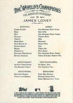 2008 Topps Allen & Ginter #18 James Loney Back