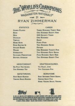 2008 Topps Allen & Ginter #31 Ryan Zimmerman Back