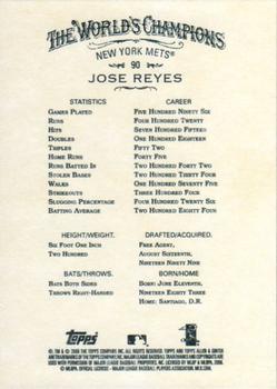 2008 Topps Allen & Ginter #90 Jose Reyes Back