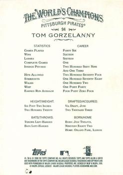 2008 Topps Allen & Ginter #94 Tom Gorzelanny Back