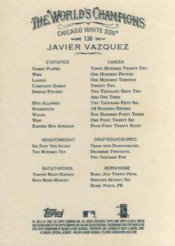 2008 Topps Allen & Ginter #136 Javier Vazquez Back