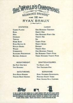 2008 Topps Allen & Ginter #180 Ryan Braun Back