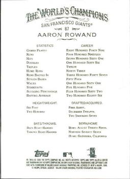 2008 Topps Allen & Ginter #87 Aaron Rowand Back