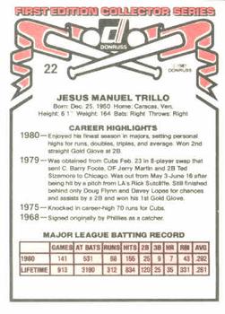1981 Donruss #22 Manny Trillo Back