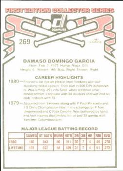 1981 Donruss #269 Damaso Garcia Back