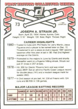 1981 Donruss #73 Joe Strain Back