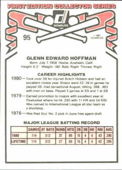 1981 Donruss #95 Glenn Hoffman Back