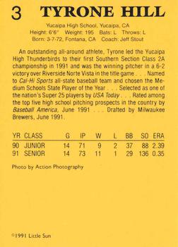 1991 Little Sun High School Prospects Gold #3 Tyrone Hill Back