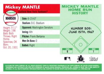 2008 Topps - Mickey Mantle Home Run History #MHR509 Mickey Mantle Back