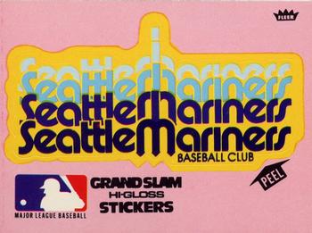 1977 Fleer Grand Slam Hi-Gloss Stickers #NNO Seattle Mariners Team (Pink) Front