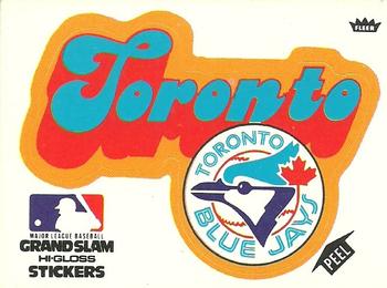 1977 Fleer Grand Slam Hi-Gloss Stickers #NNO Toronto Blue Jays Team (White) Front