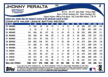 2014 Topps #2 Jhonny Peralta Back