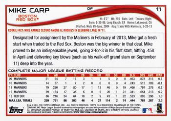 2014 Topps #11 Mike Carp Back