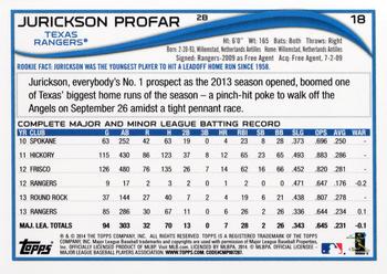 2014 Topps #18 Jurickson Profar Back