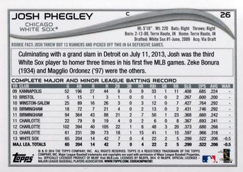 2014 Topps #26 Josh Phegley Back