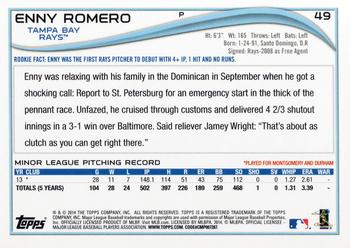 2014 Topps #49 Enny Romero Back