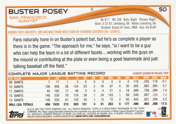 2014 Topps #50 Buster Posey Back