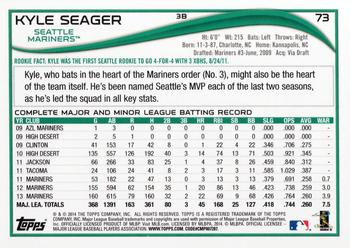 2014 Topps #73 Kyle Seager Back