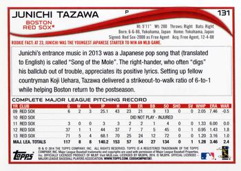 2014 Topps #131 Junichi Tazawa Back