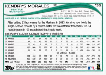 2014 Topps #156 Kendrys Morales Back