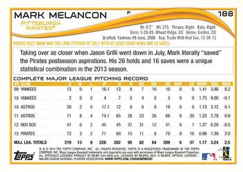 2014 Topps #188 Mark Melancon Back
