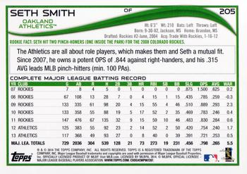 2014 Topps #205 Seth Smith Back