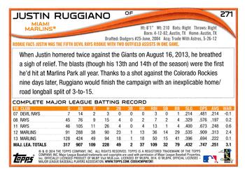 2014 Topps #271 Justin Ruggiano Back