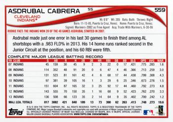 2014 Topps #559 Asdrubal Cabrera Back