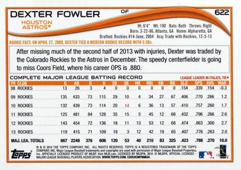 2014 Topps #622 Dexter Fowler Back