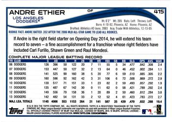 2014 Topps #415 Andre Ethier Back