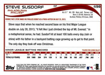 2014 Topps #498 Steve Susdorf Back