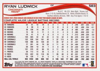 2014 Topps #583 Ryan Ludwick Back
